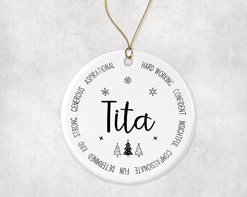 Miniatura 1 de Adorno descriptivo de Tita, adorno de Tita de la mejor historia, regalo de recuerdo de Navidad de hija o hijo, nuevo adorno de Tita, primero para