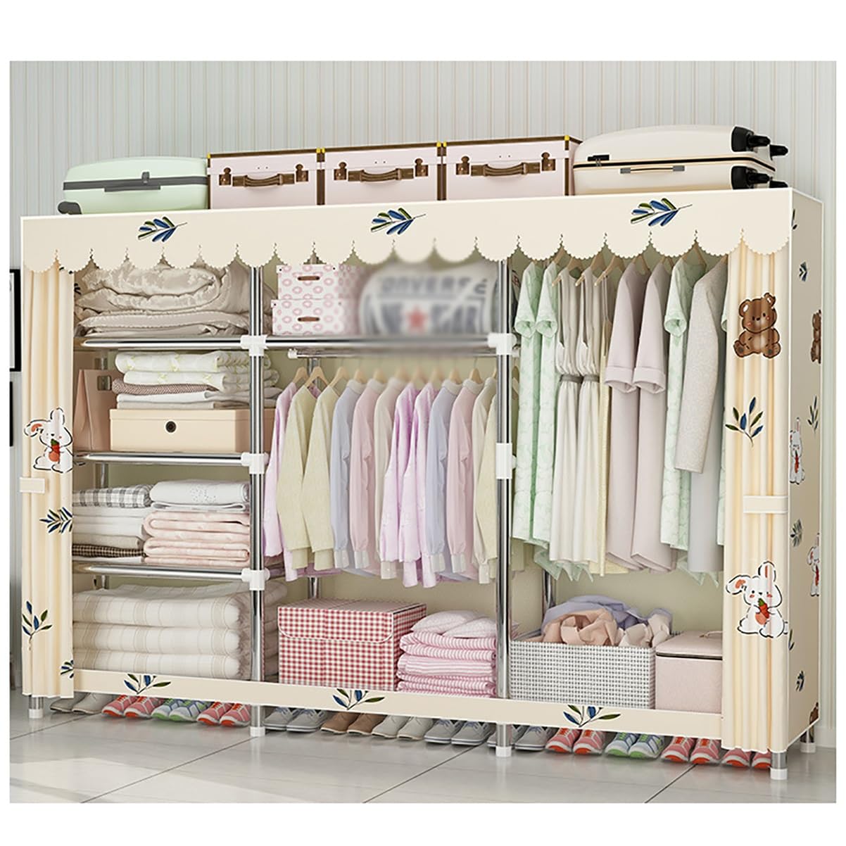 Armoire de placard portable pour chambre à coucher idéale pour studio et petits espaces