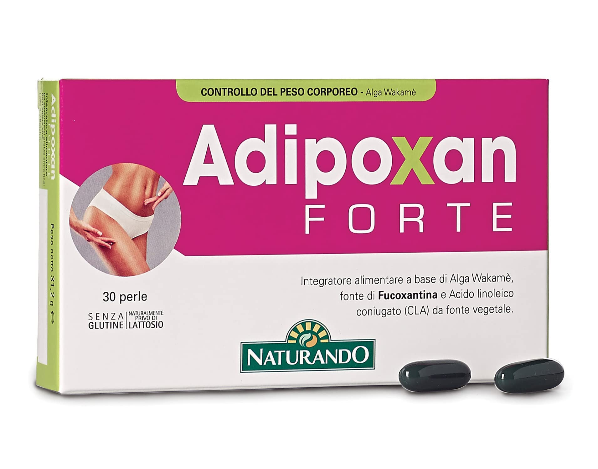 Naturando Adipoxan Forte - integratore alimentare Trattamento pancia e fianchi - 30 capsule