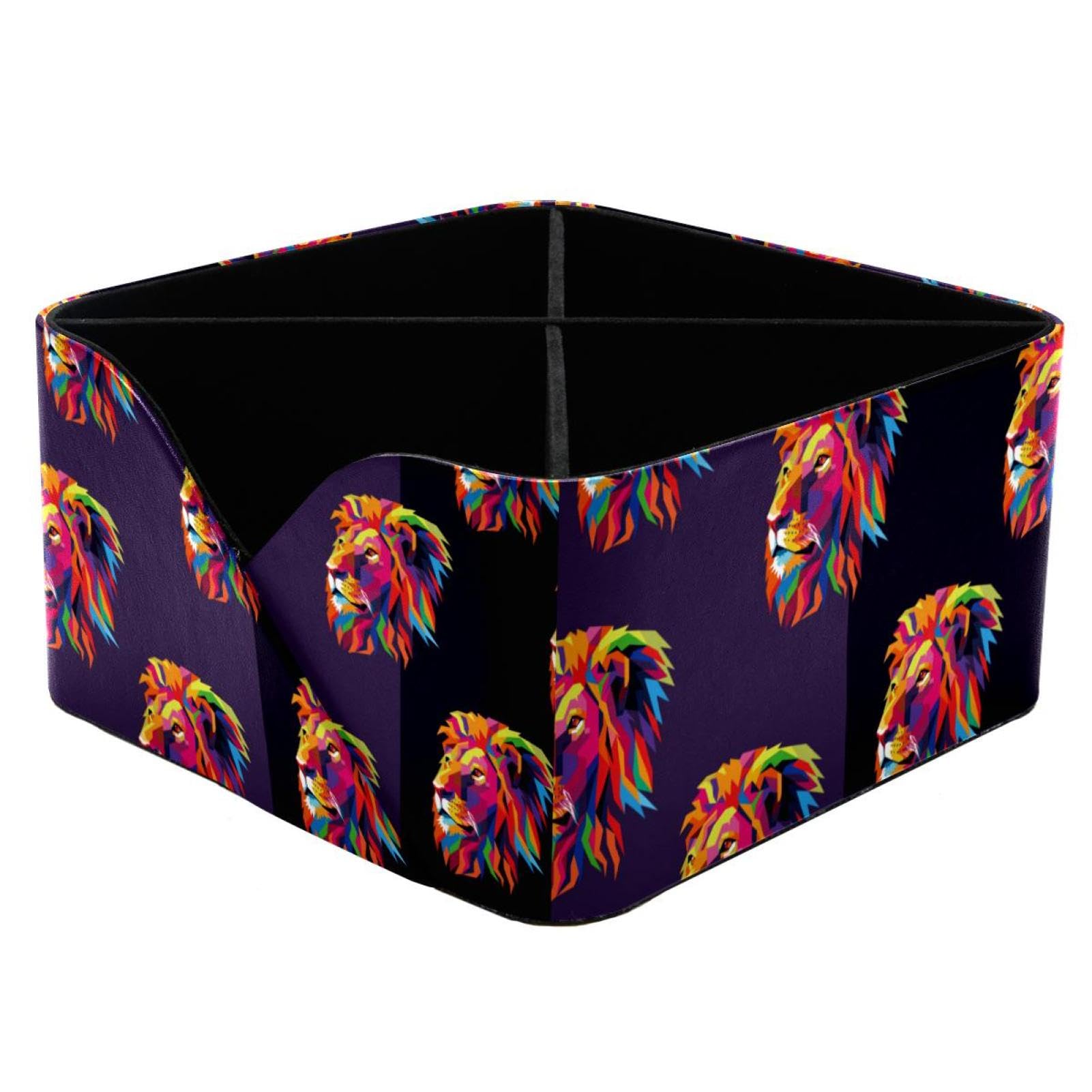 Pot à crayons lion rectangulaire coloré pour trier la papeterie