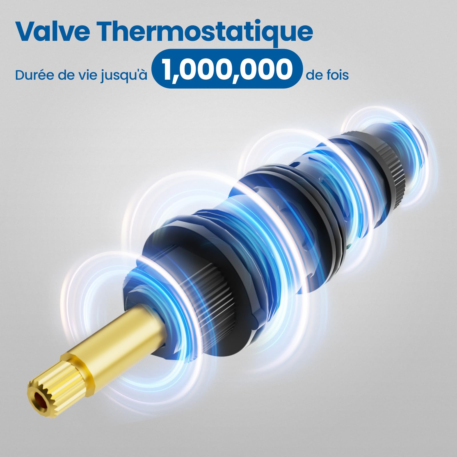 Auralum Mitigeur Douche Thermostatique, Robinet Douche avec Bouton Sécurisé à 38°C Anti-brûlure Mitigeur, Mitigeur pour Douche Murale Alliage, Contrôle de la température, Chromé