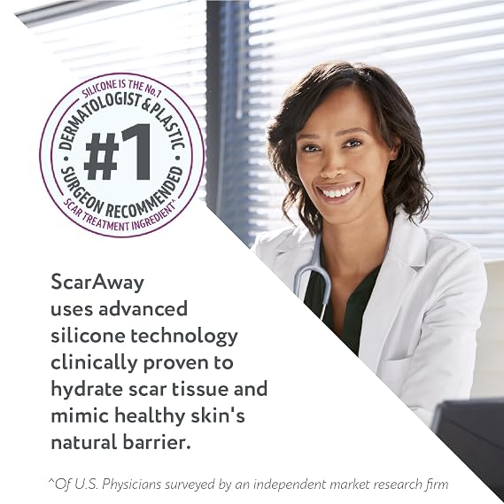 ScarAway Complete Scar Treatment Kit, 2 Reusable Fabric Sheets & 1 Gel Tube | Medical Grade Silicone, For Hypertrophic & Keloid Scars, 0.35oz Gel Tube & 2 Reusable Fabric Sheets, Water-Resistant Gel
