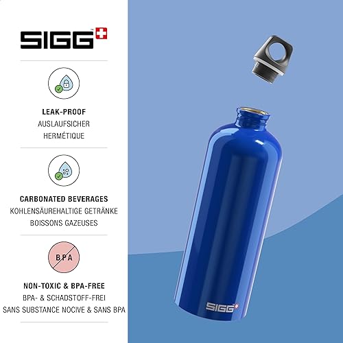 Miniatura 3 de SIGG - Botella de agua de aluminio - Traveller Blue - Certificado climático neutro - Adecuado para bebidas carbonatadas - A prueba de fugas y ligera
