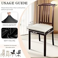 Vista 34 de Juego de 4 fundas de asiento para sillas de comedor de piel sintética, impermeables, fundas elásticas para sillas de comedor, cocina, hotel, fundas
