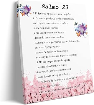 Salmo 23 En Espanol Para Pared, Psalm 23 Wall Art, Cuadros Cristianos Para Pared En Espanol, Christian Wall Decor In Spanish, Decoraciones Para Cuartos 16"x20", Salmo 23