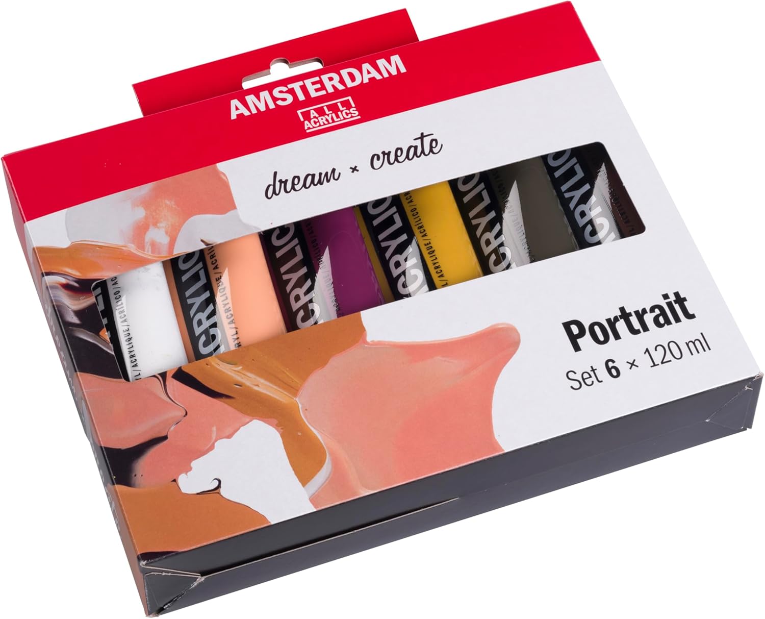 Amsterdam Standard Series Acrylics - Set of 6, Portrait Colors, 120 ml, Tubes