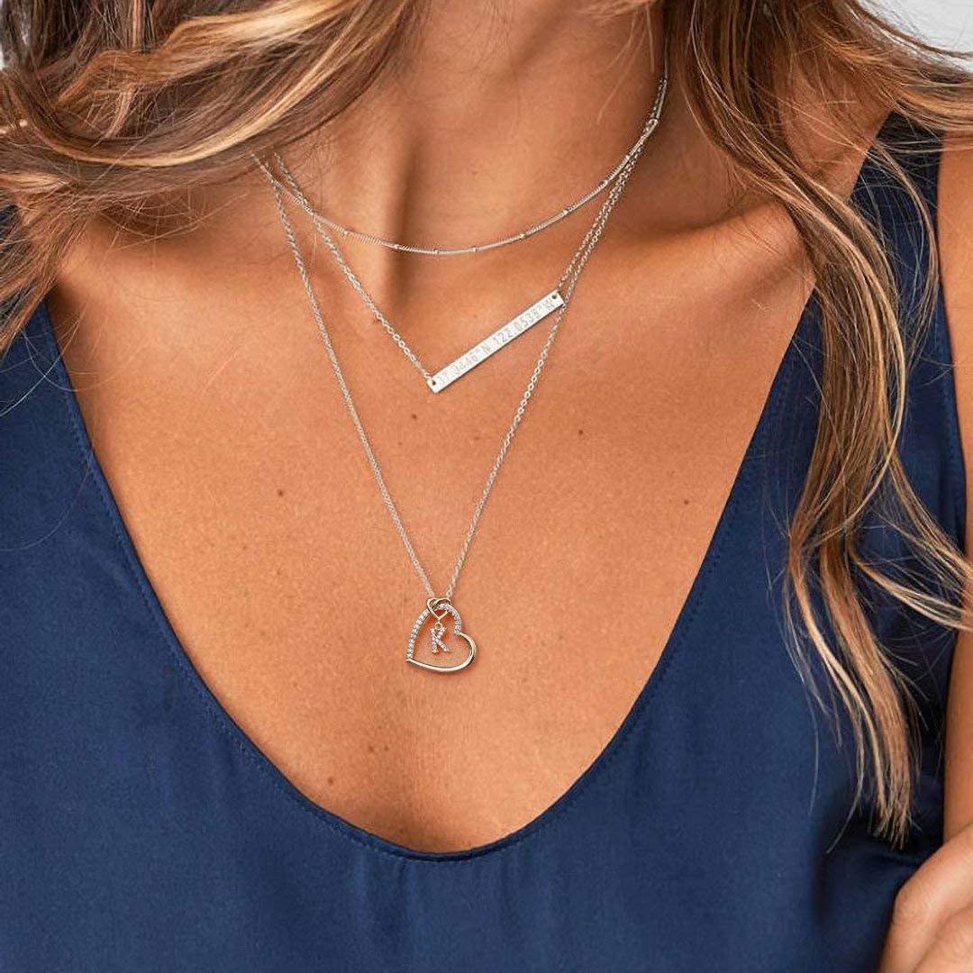 LIHELEI Collana Donna Argento, S925 Argento 26 Lettera Maiuscola Con Zirconi Collana Moglie Mamma Fidanzata Compleanno San Valentino Natale Anniversario Festa Della Mamma Gioielli Donna Regalo