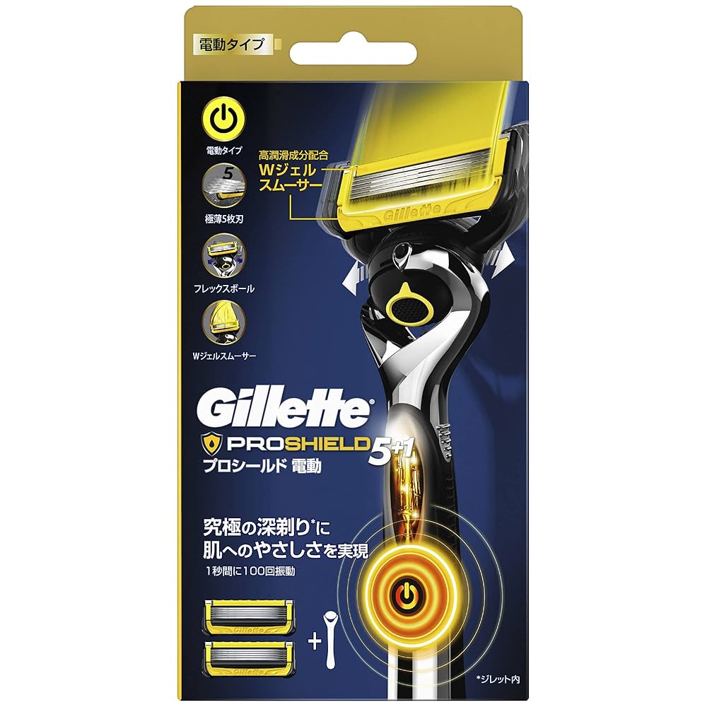 ジレット　プロシールド　本体＋替刃16コ付き Amazon.co.jp: Gillette ジレット 髭剃り 本体 替刃 16個