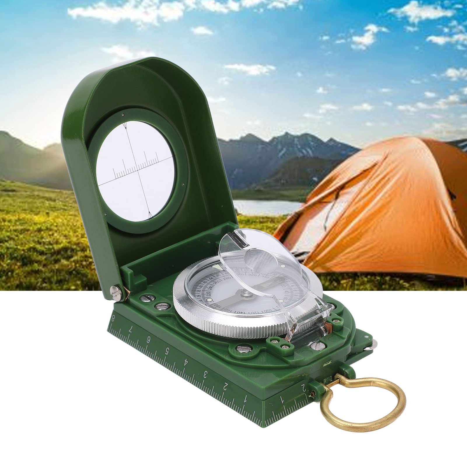 Boussole de Survie en randonnée, Boussole Lensatic avec étui de Transport, Conception entièrement scellée, réutilisable pour Le Camping, la randonnée