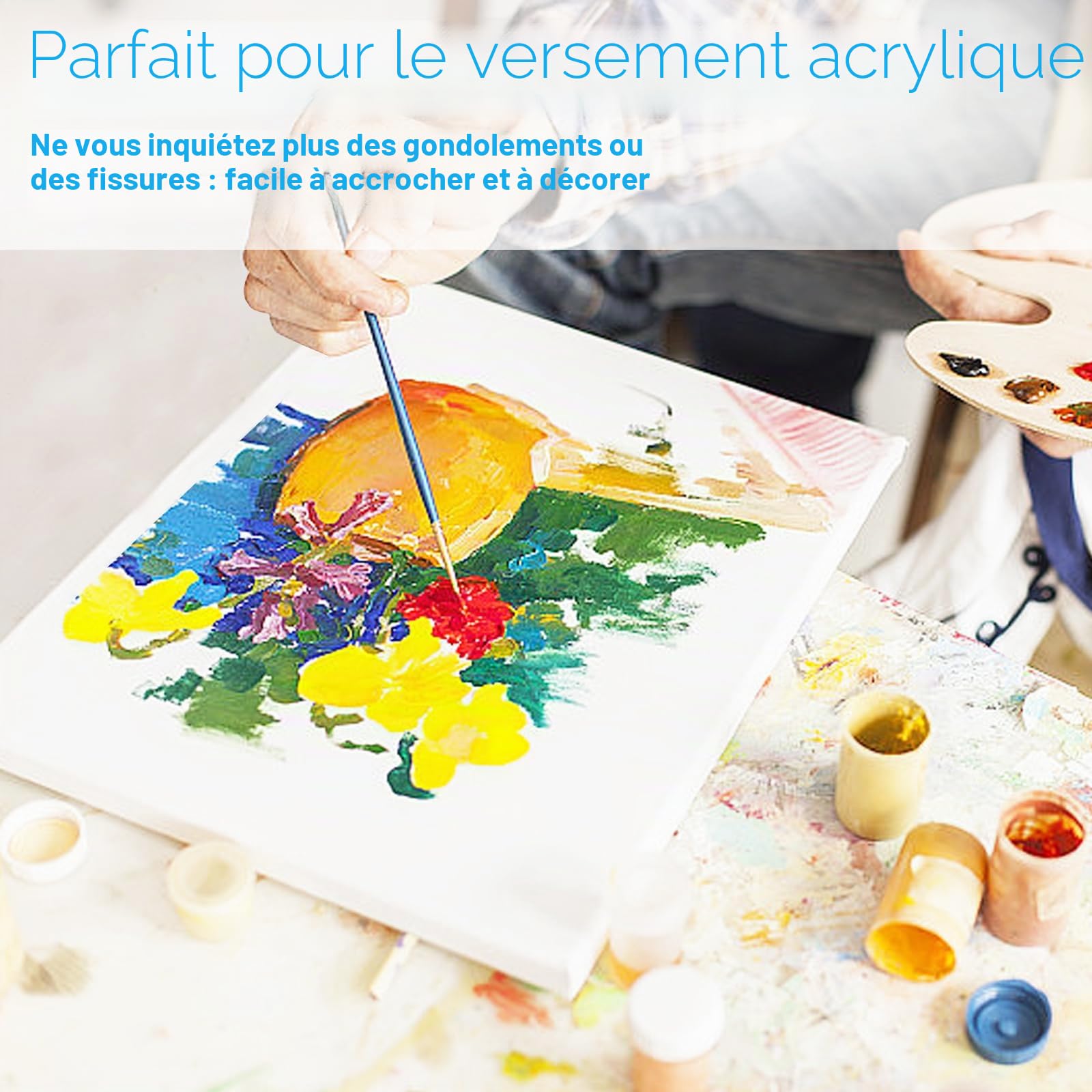 JMIATRY Lot de 10 Toiles à Peindre 30 x 40 cm, Toile Peinture, Tableau Peinture pour Peintures Acryliques, Peintures à l'huile, Gouache Coton sans Acide