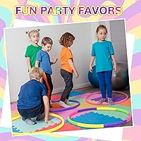 Vista 6 de Libima 16 piezas de aro de color de juguete para niños, aros de plástico de colores ligeros desmontables ajustables para juegos de fiesta, baile