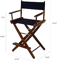 Vista 3 de American Trails - Silla de director extra ancha prémium de 24 pulgadas, marco de roble Mission con lienzo azul marino, altura de mostrador