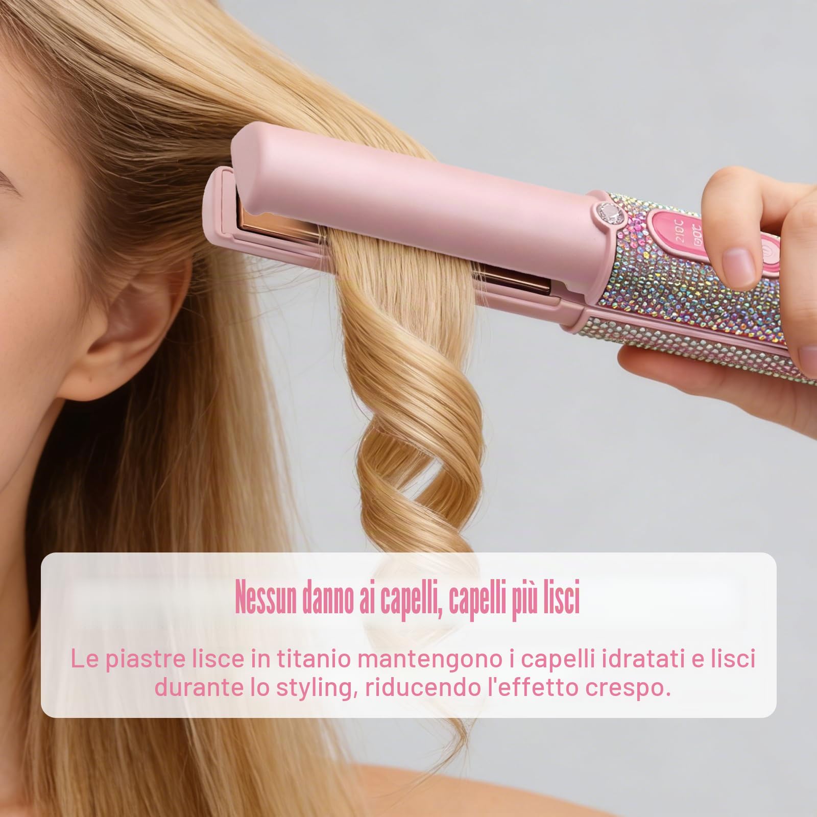 Piastra Capelli Senza Fili 5000mAh, Mini Piastra per Capelli 2 in 1, Piastra Portatile Senza Fili in Titanio, Piastra da Viaggio per Capelli, 3 Temp 2S HEAT Rapido MAX 410℉ Con Spegnimento Automatico