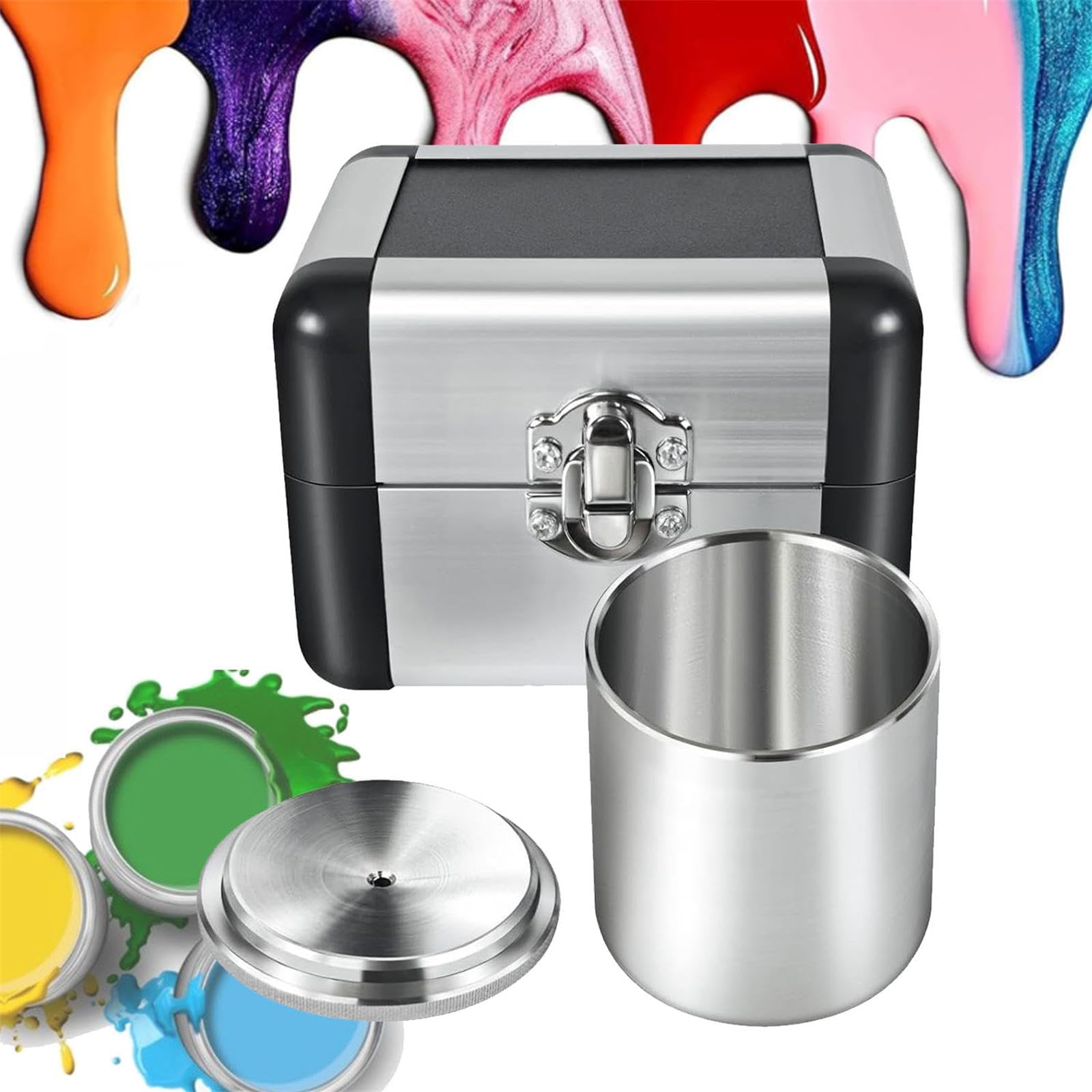 COYEUX Vaso De Densidad para Líquidos De Acero Inoxidable De 50 Ml, Hidrómetro De Alta Precisión con Estuche De Aluminio, Medición De La Densidad De Recubrimientos para Aditivos De Pintura Y Aceites