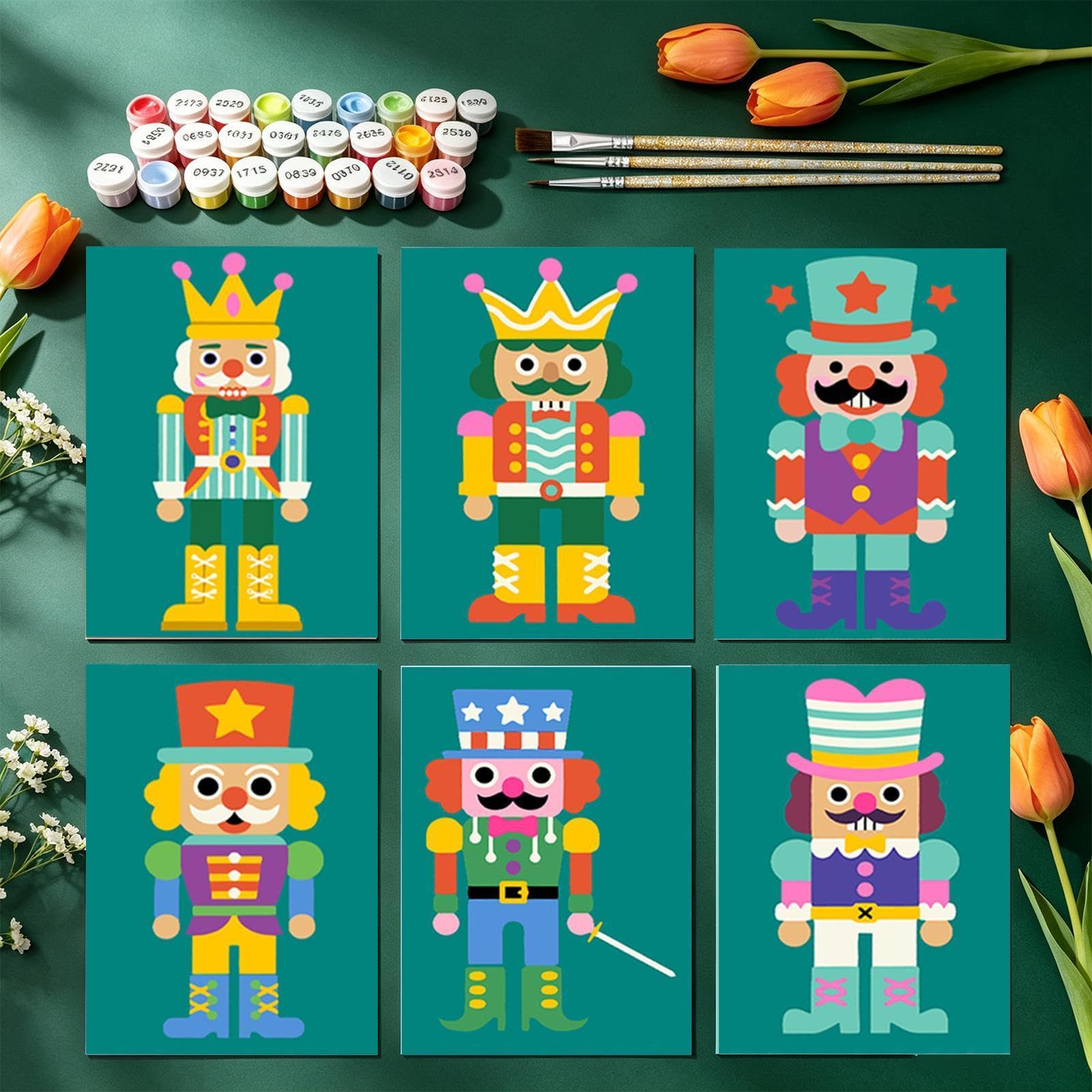 Dipingere con i numeri per bambini, 6 pezzi fai da te, giocattoli artistici | con pennello, pittura per bambini, fai da te, per bambini, ragazze, adulti, viaggi, compleanno, scuola, casa