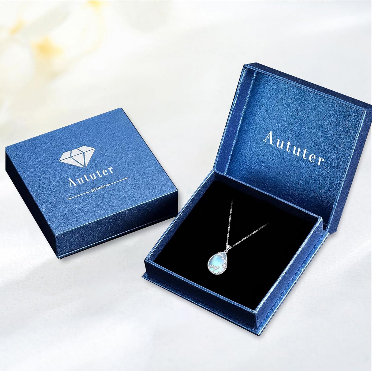 Wolf Necklace for Women S925 Sterling Silver Moonstone Celtic Wolf Necklace Tree of Life Pendant Animal Jewelry Gift for Mom Daughter Wife Halloween - Image 7