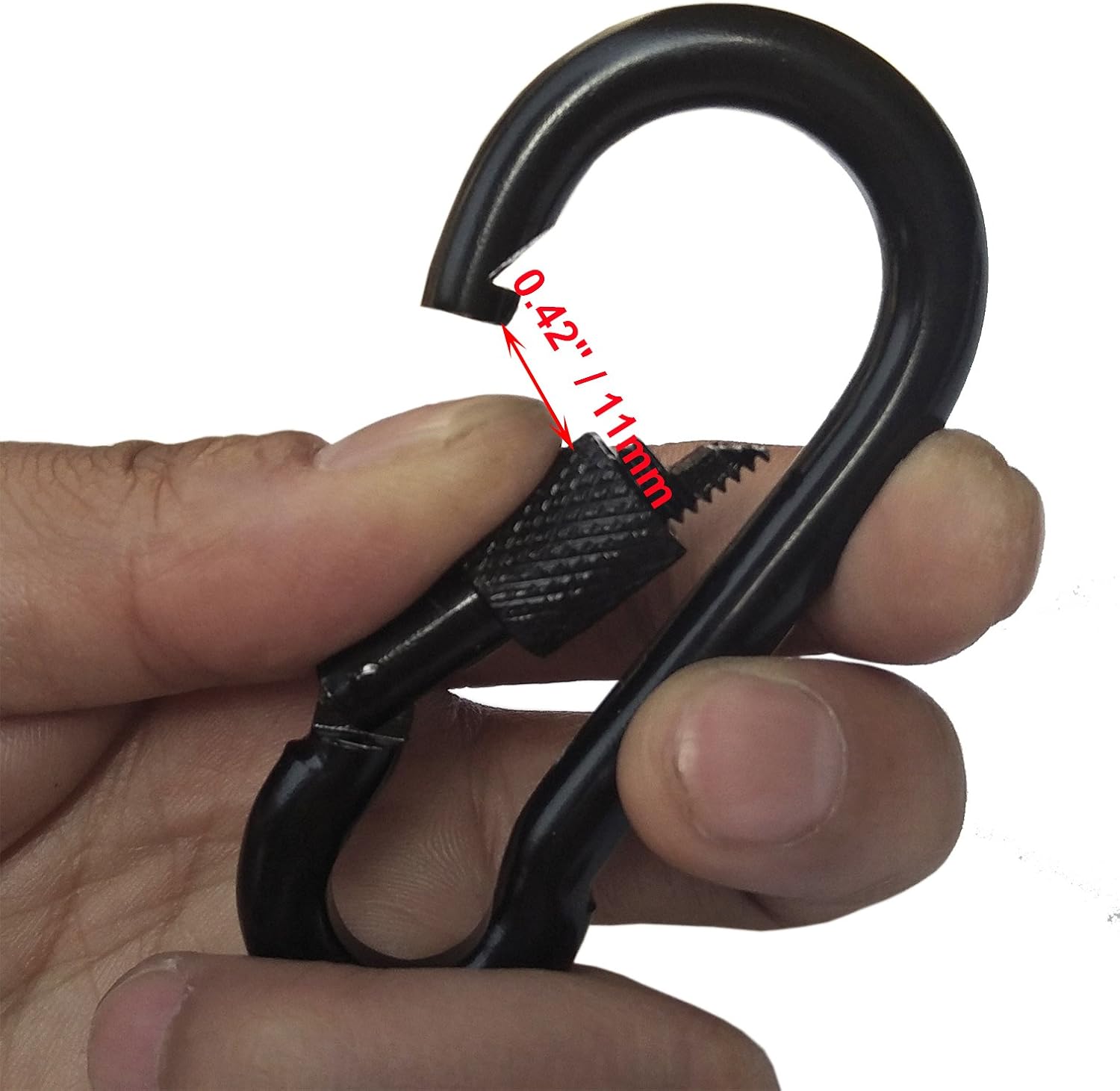 YCLOVE 4 PCS 3" Carabiner Hooks Clips Hammock Locking Carabiner Heavy Duty 500LBS Screw Spring-Loaded Gate Snap Gear Clip Utility Hooks Backpack Hanging Buckle for Camping Hiking Fishing Black
