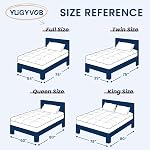 YUGYVOB Matelas Topper Queen Taille, épais Oreiller respirant Top Matelas Pad pour le soulagement de la douleur au dos, Topper de poche profonde convient 8"-20" (60×80 pouces)