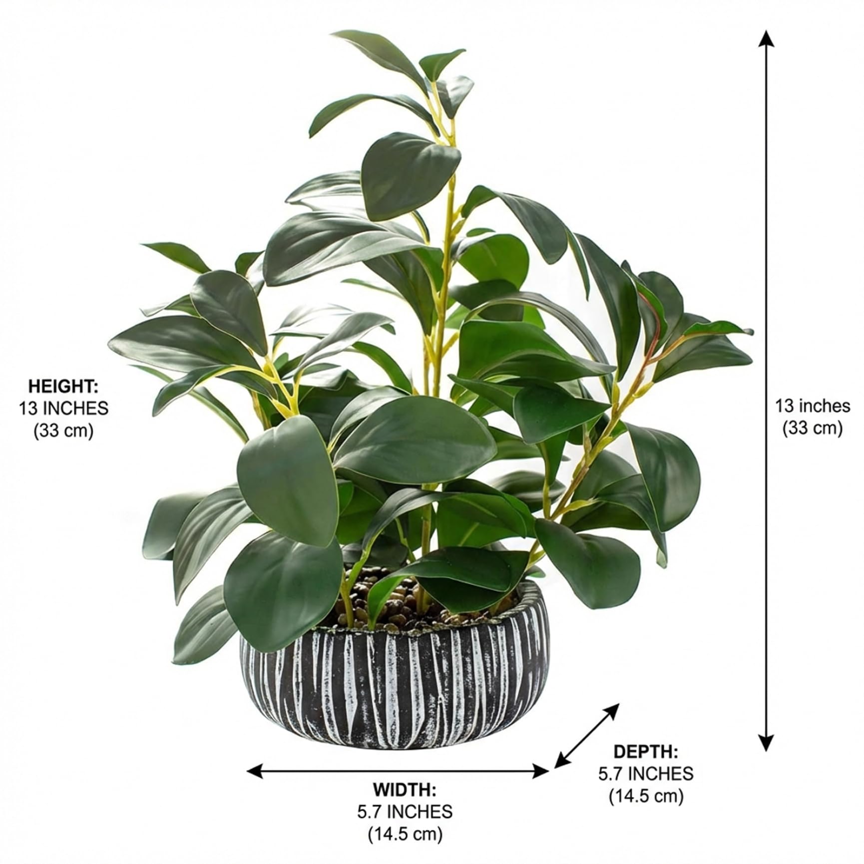 Pequeñas plantas artificiales en macetas para decoración de escritorio.