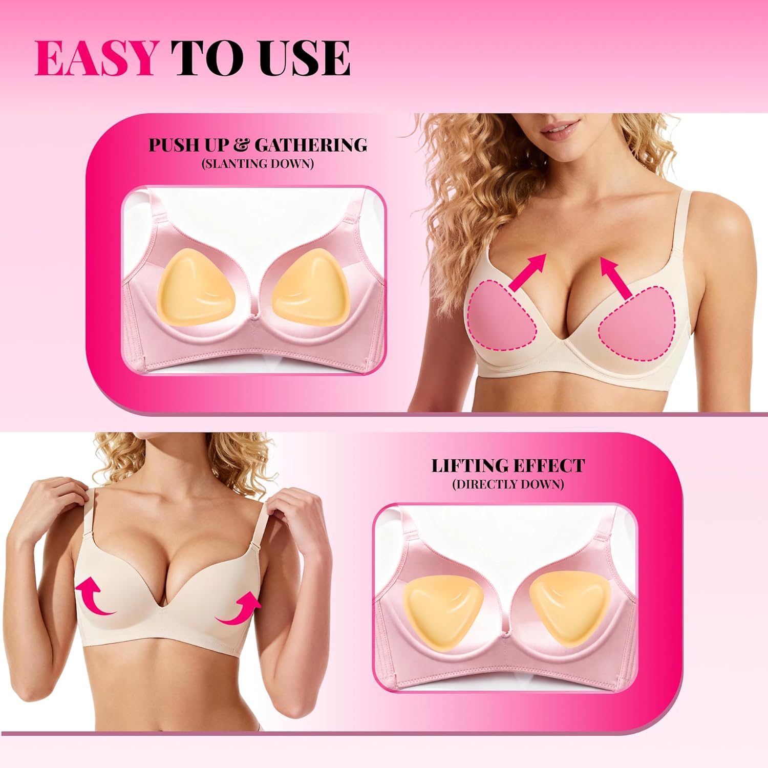 Double Sided Sticky Bra Ultra Boost Inserts Pads Reusable Push Up Lift Self Adhesive Bra Pads for Bikini Swimsuit - Image 5