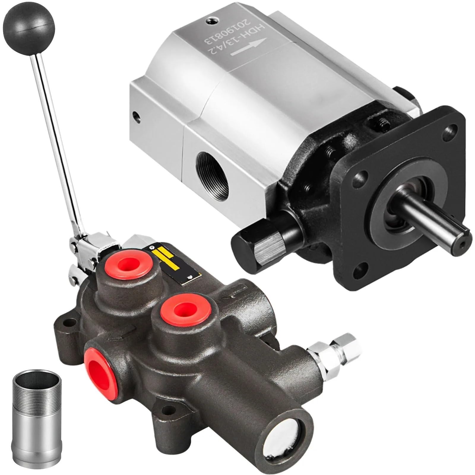 KWQNPHTRN Hydraulic Gear Pump Wood Log Splitter Kit 16 GPM 2 Stage 4000 PSI 3600 RPM with Valve for Small Engine Mounting Splitters