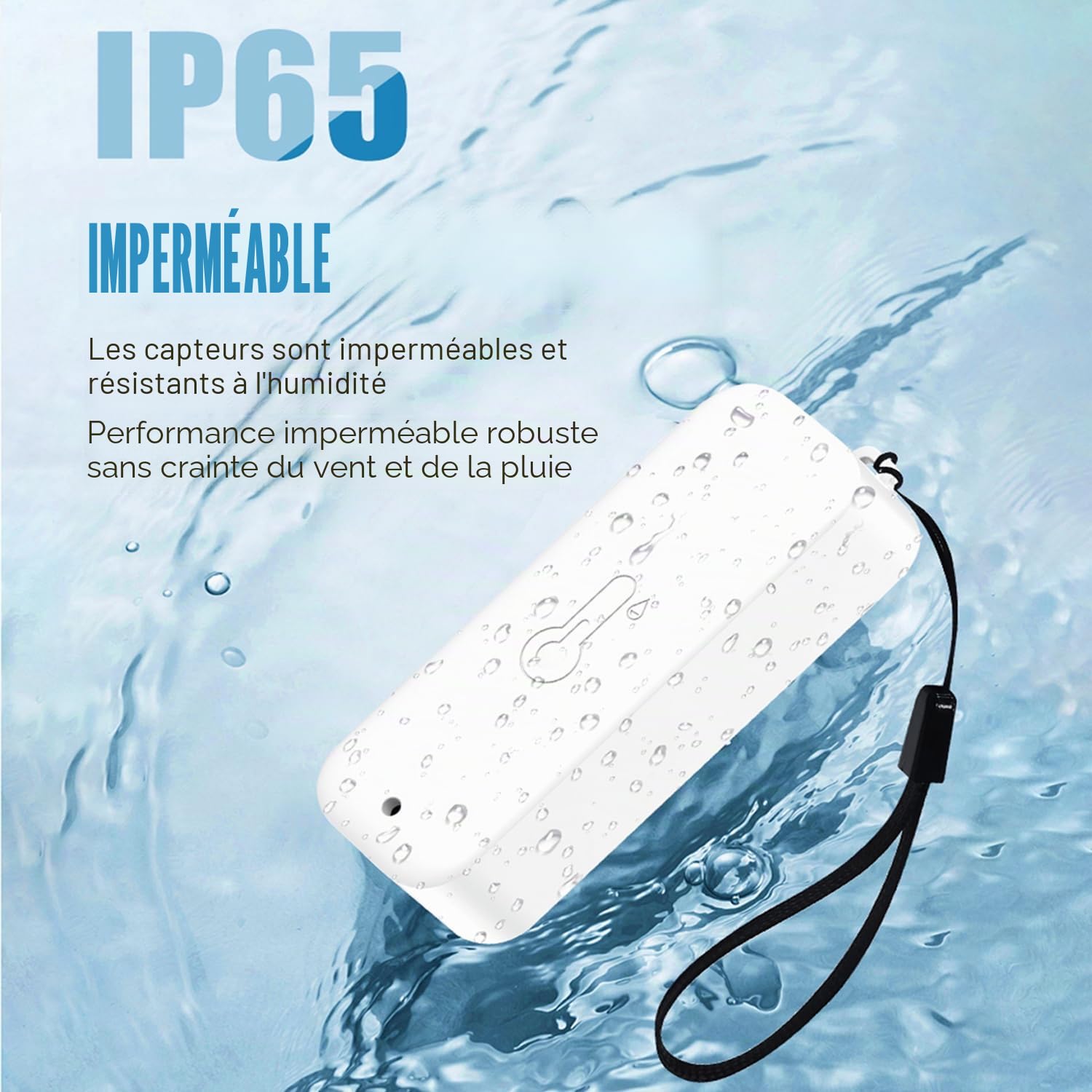 Thermomètre hygromètre WiFi intérieur extérieur : capteur intelligent de température et d'humidité avec notification d'application et stockage de données, portée de 150 m, compatible avec Alexa, 4