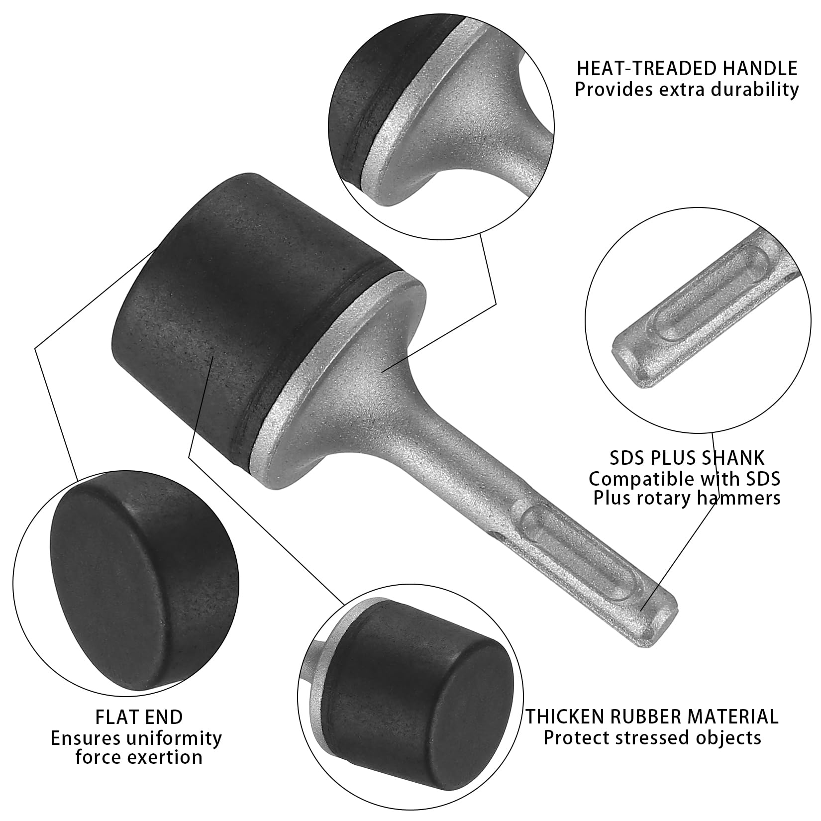 Vielseitiger Gummihammer 26cm - Für Boden & Fliesenverlegung