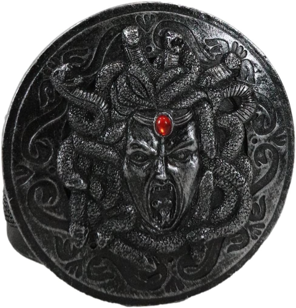 Ebros Greek Mythology Severed Head of Goddess Medusa With Snake Hairs And Red Gem Decorative Round Jewelry Trinket Box Cursed Gorgon Sisters Gothic Gargoyle Ancient Greece Religion Gods Accent