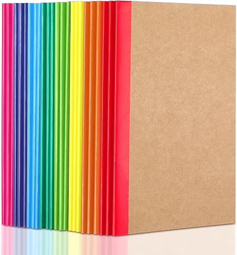 Paquete de 24 cuadernos de composición A5 a granel, diarios forrados de estraza con espinas de arco iris, cubierta de estraza para niños, niñas, disponible en Yaxa Colombia