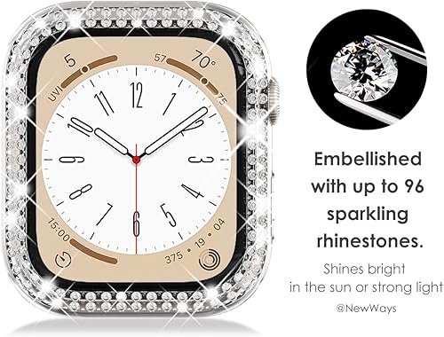 Miniatura 2 de NewWays Paquete de 2 fundas brillantes compatibles con Apple Watch Series 8 de 1.614 pulgadas serie 7, parachoques protector para iWatch Series 87