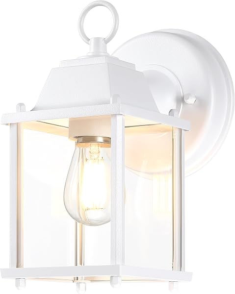 LIT-PaTH Outdoor Wall Lantern, Wall Sconce as Porch Lighting Fixture, Aluminum Housing Plus Glass, Water-Proof and Outdo