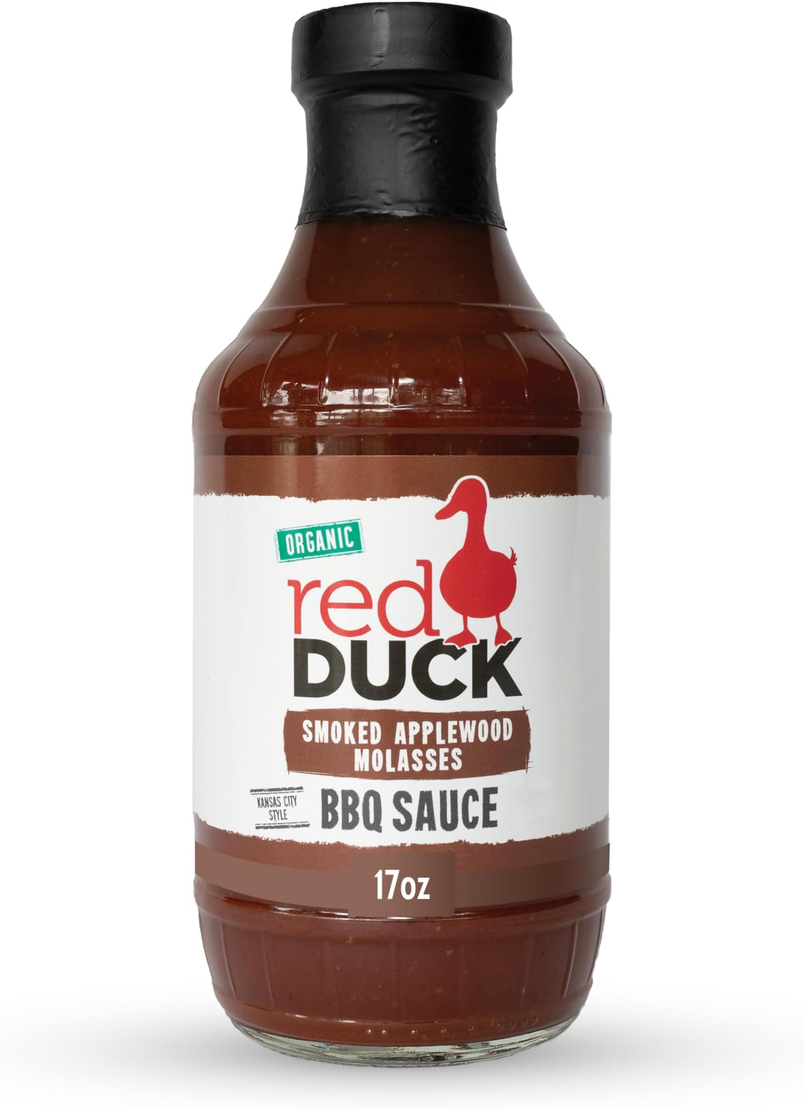 Smoked Applewood Molasses Organic BBQ Sauce - Kansas City Style barbecue sauce, 17 ounces