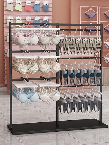 Miniatura 11 de Soporte para colgar brasieres de pie, estante de exhibición de ropa resistente para camisetas sin mangas, ropa interior y bragas, organizador