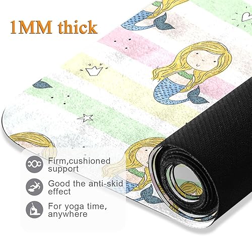 Miniatura 4 de Blueangle Tapete de yoga de sirena, textura antideslizante, tapete de yoga ecológico, tapete de ejercicio y entrenamiento para yoga, pilates y