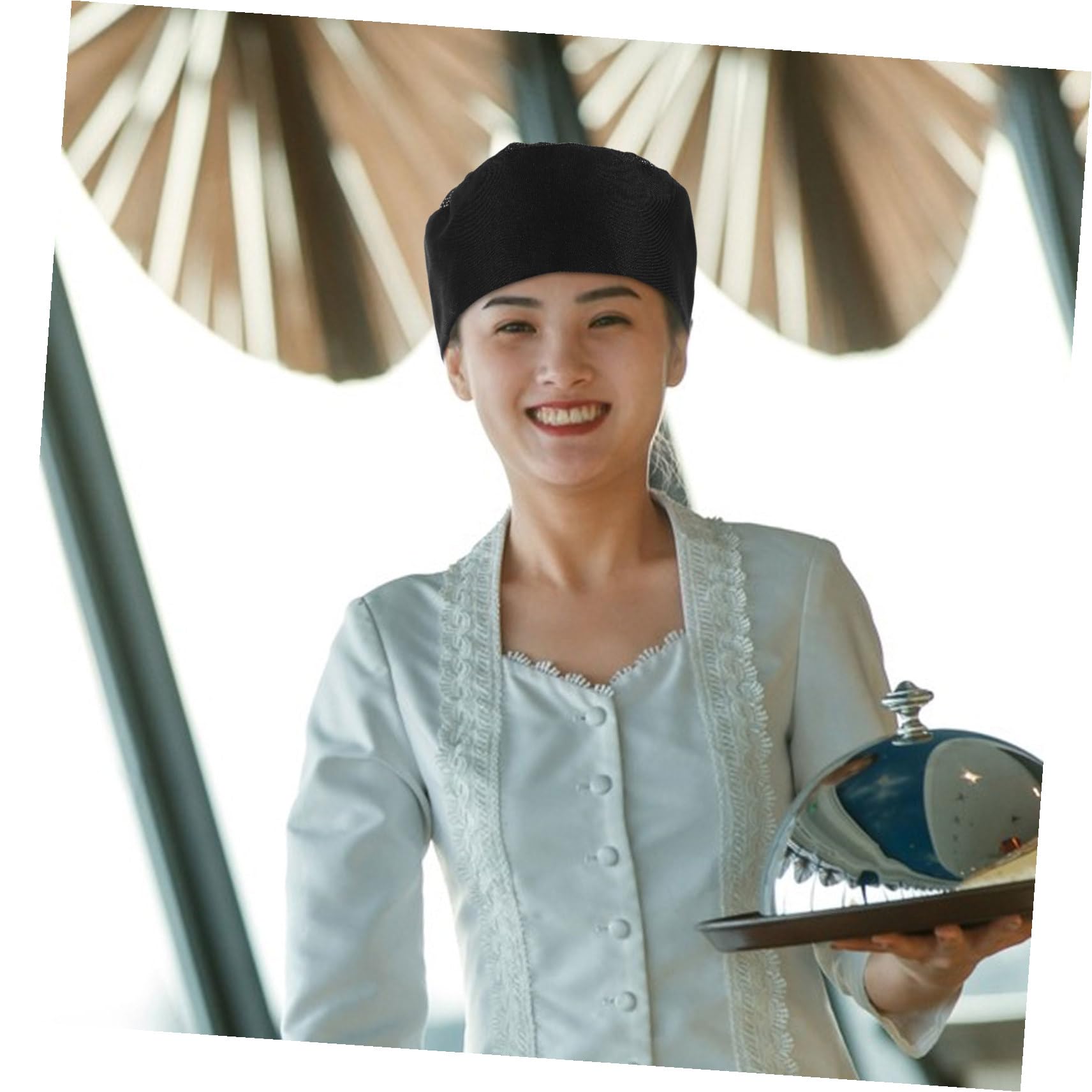 NOLITOY 4 Piezas Gorros de Chef Unisex de Malla Transpirable para Cocina para Restaurantes y Hoteles Gorros de Trabajo para Cocinas y Barbacoas