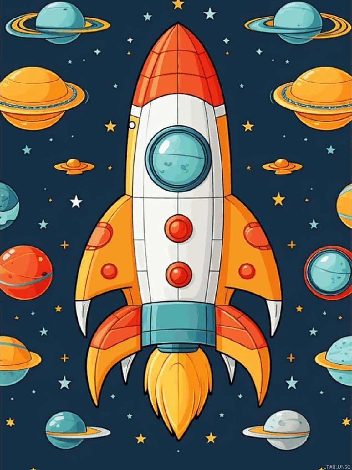 UPABLUNSO Diamond Art Kits for Adults Diamond Painting Kits for Adults DIY Paint with Round Full Drill Diamonds Paintings Space Ship Gem Art for Home Wall Decor Gift 12x16 inch