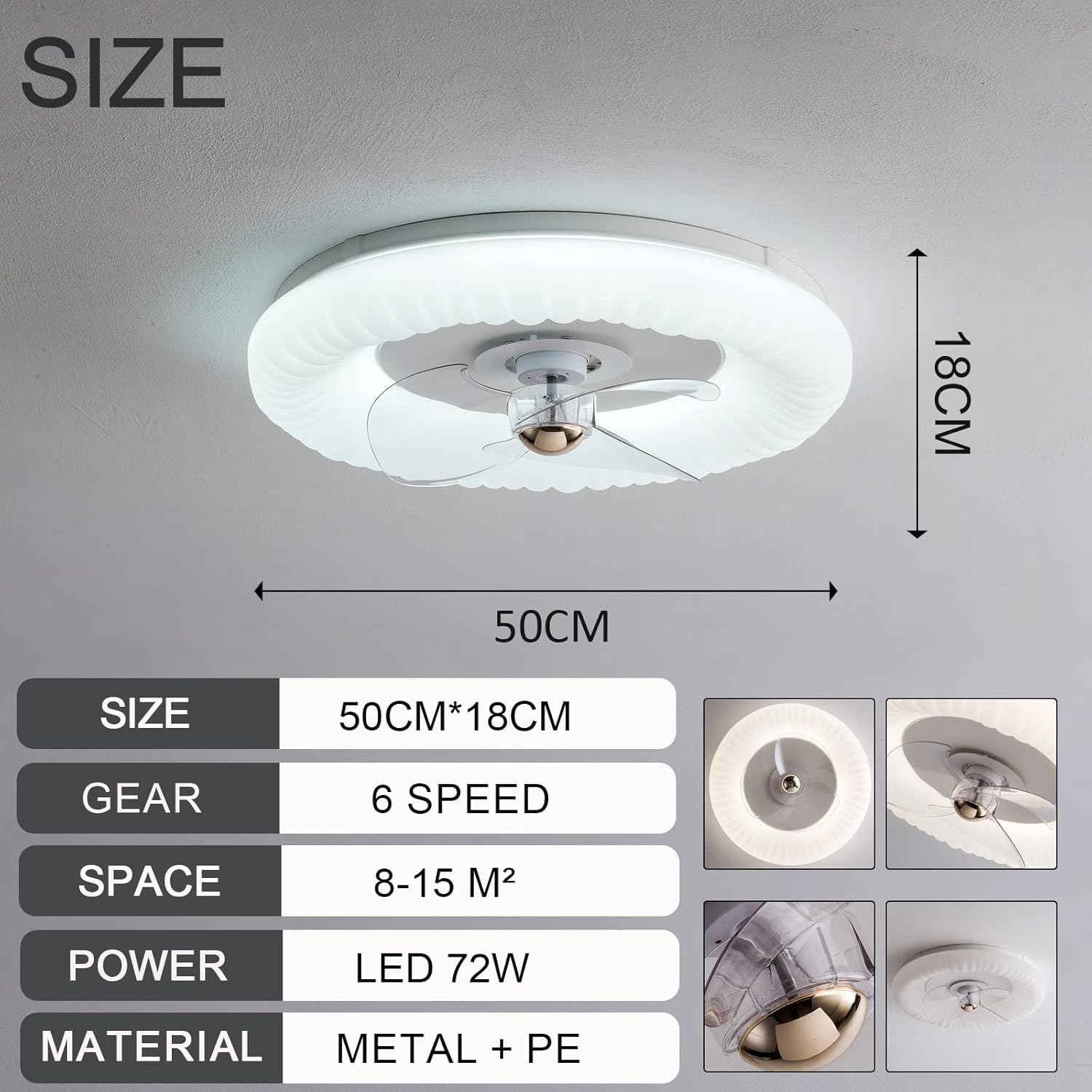 YUEGOO Ceiling Fans with Lamps,Ceiling Fan with Light Dc Reversible 6 Speed Timer Modern Fan Lights Ceiling Led Dimmable Ceiling Fan Chandelier Winter Summer Mode for Bedroom Child Room/B