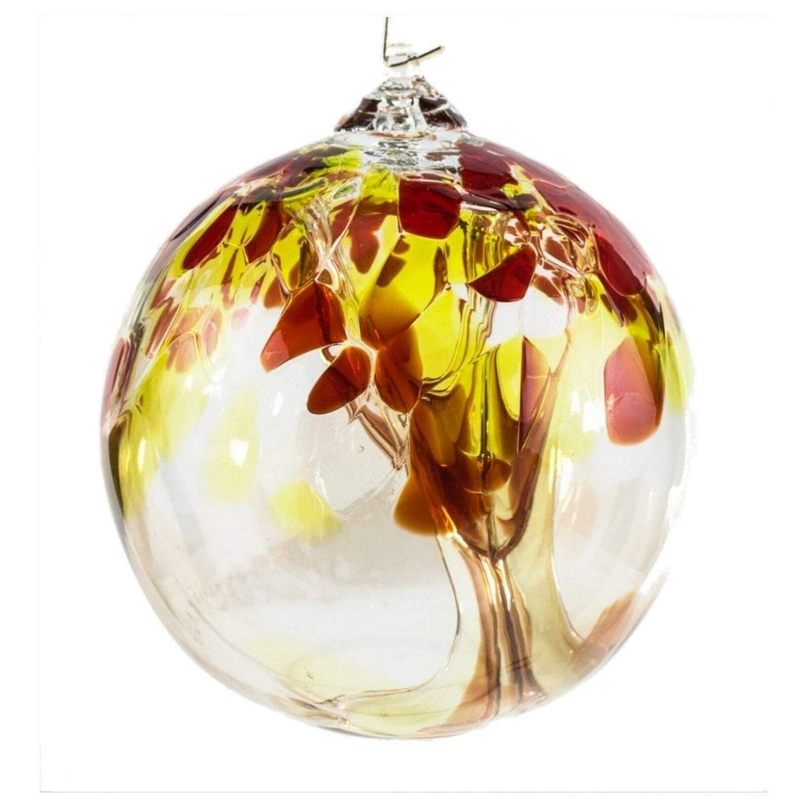 Milford Collection Tree of Life Large Glass Globe - Peridot