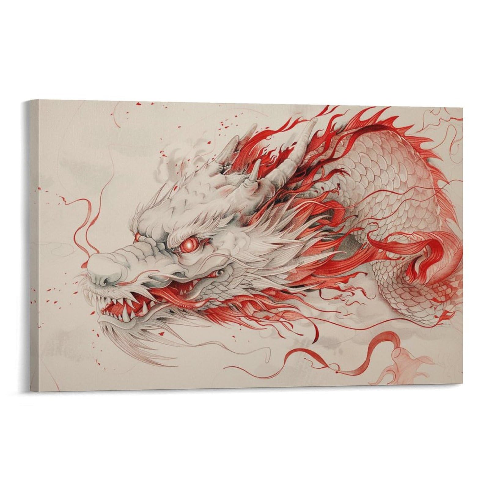 Amazon.co.jp: 絵画 凶暴なドラゴンインテリア 絵画 奇妙な動物 超