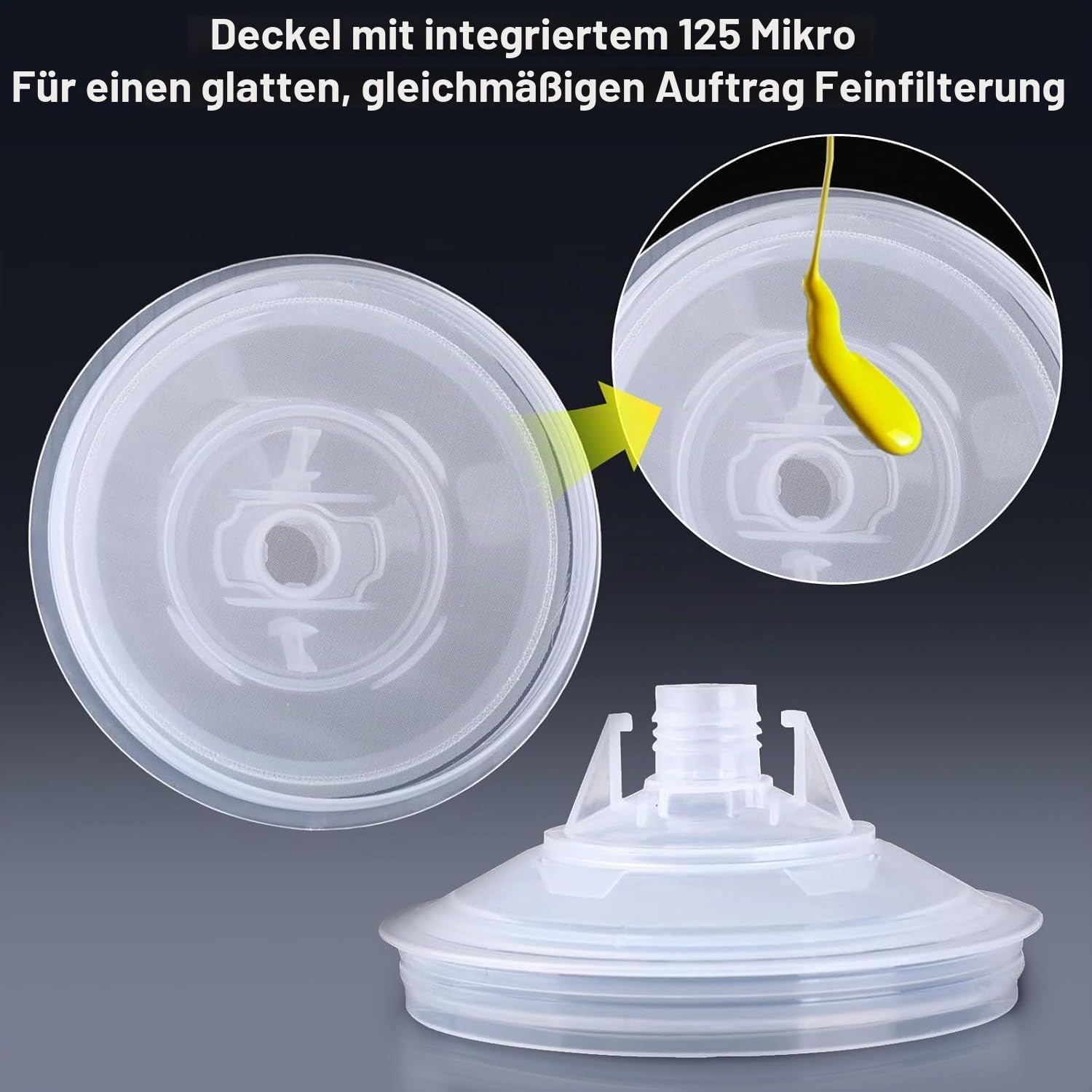 Einweg-Farbspritzpistolenbecher, Lackierpistole Becher für Farbsprühsystem HVLP, Lackierpistole Druckluft Farbsprühpistole, 50 Einwegdeckel und Liner mit Skala, 10 Verschlussstopfen (600ML)