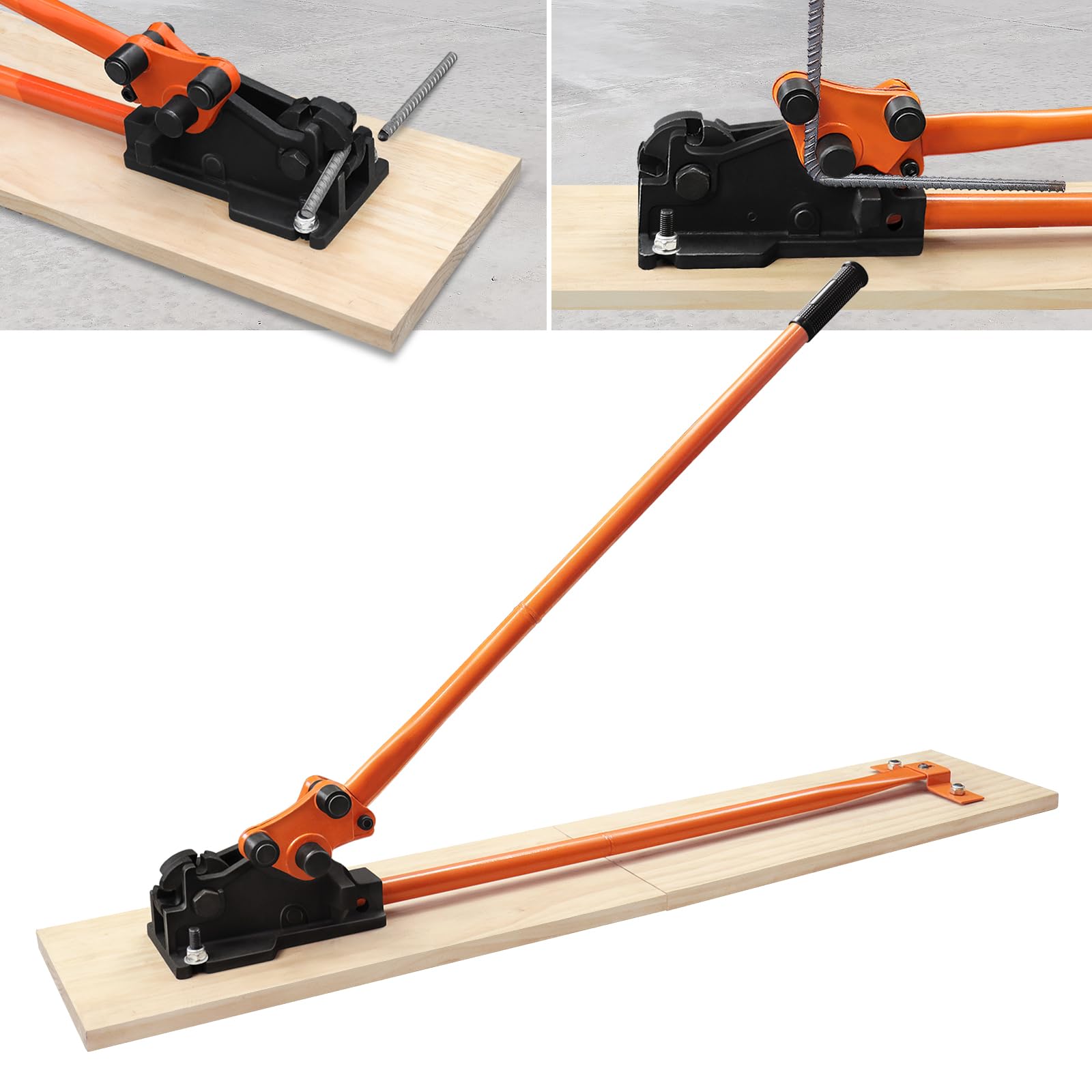 LOSCHEN Manual Rebar Cutter and Bender with Wooden Board,for Construction Site and Home-use,Removable Rebar Shears, Rebar Bending Machine, Bending and Cutting Rebar up to 5/8 Inch(with Wooden Board)
