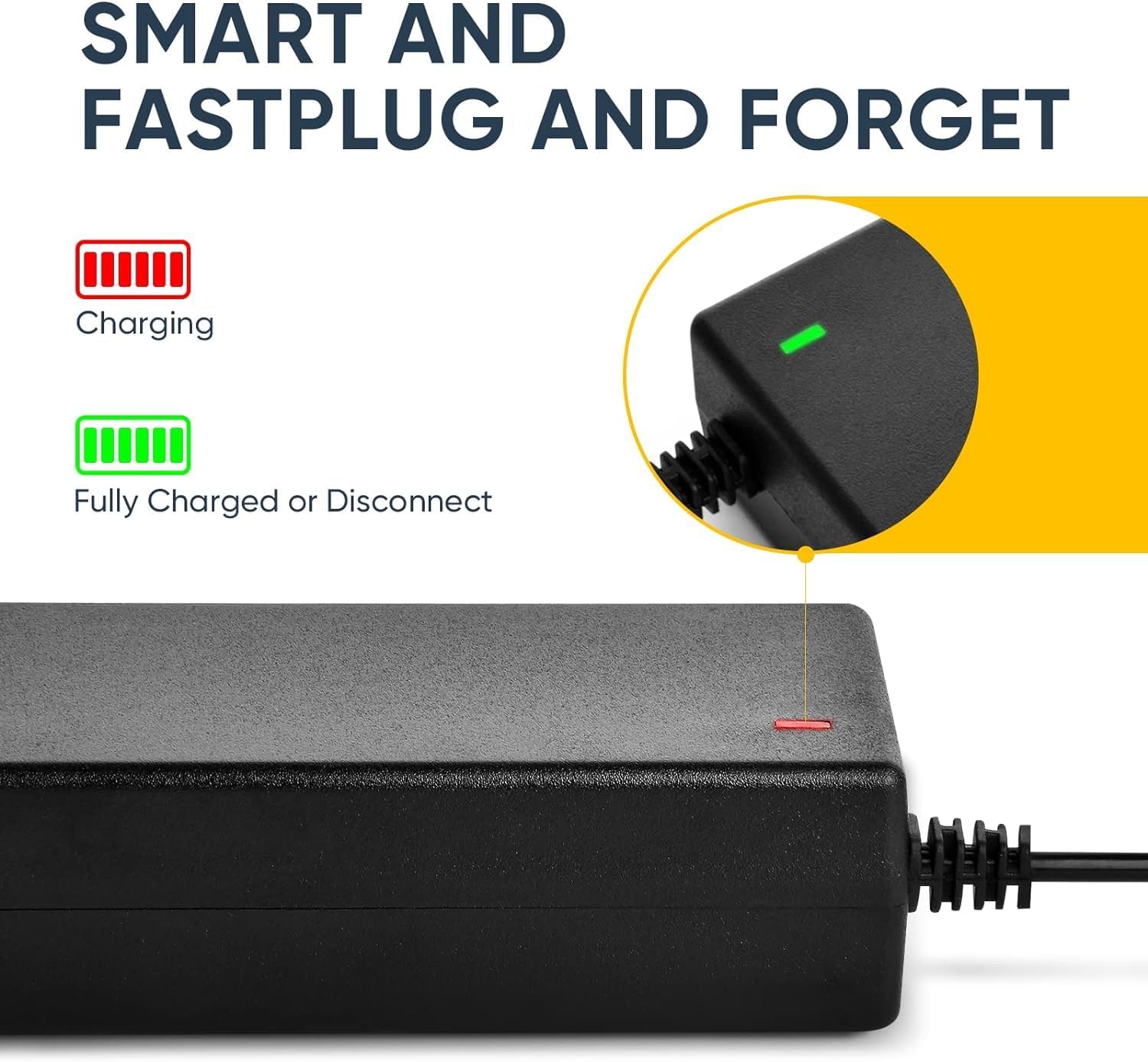 24V 2A Scooter Charger, Suitable for Go Go Elite Traveler, Pride Mobility, Jazzy Electric Chair Battery, and Plus Ezip Mountain Trailz 3-pin XLR Connector
