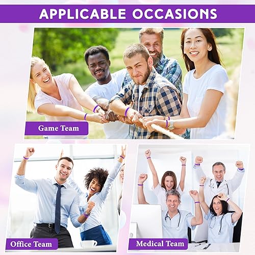 Vista 69 de Liliful 100 pulseras de goma de silicona para mujeres y hombres (verde)