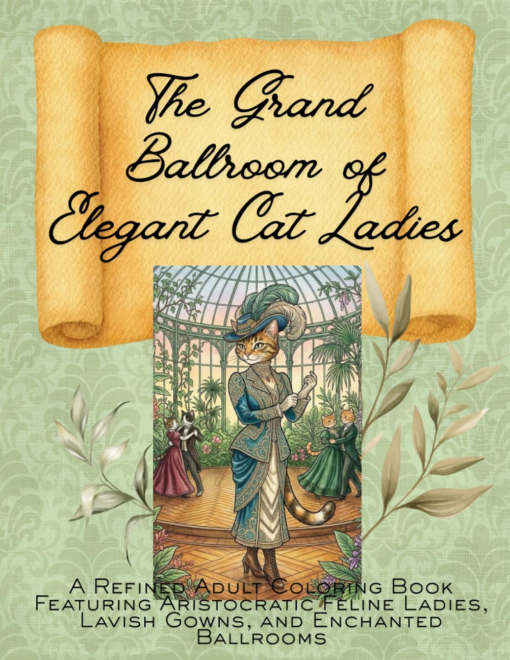 The Grand Ballroom of Elegant Cat Ladies: A Refined Adult Coloring Book Featuring Aristocratic Feline Ladies, Lavish Gowns, and Enchanted Ballrooms (adult coloring book for women)