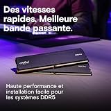 Crucial Pro RAM DDR5 64Go Kit (2x32Go) 5600MHz, Intel XMP 3.0 / AMD Expo, PC Mémoire - CP2K32G56C46U5 - 6