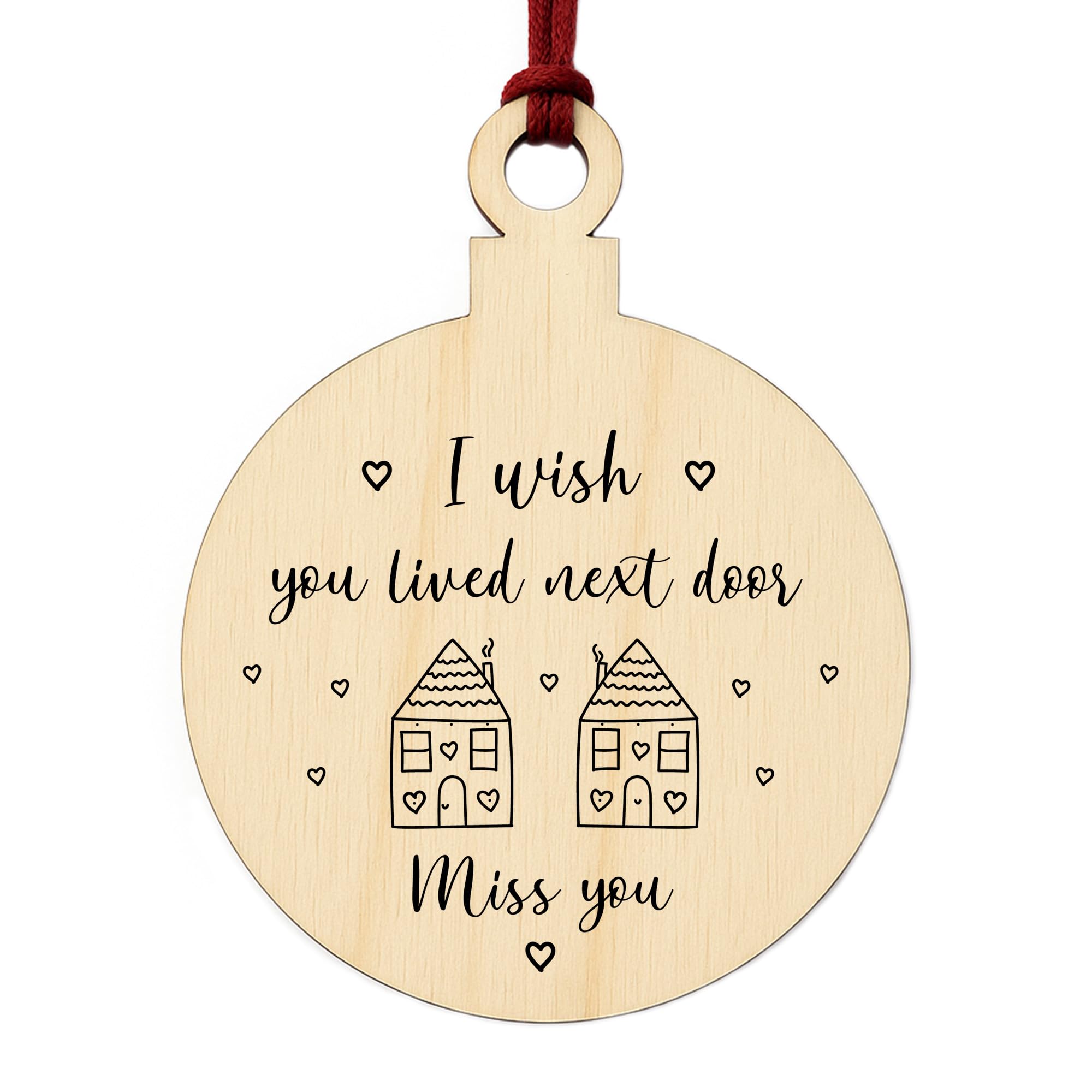 Red Ocean Best Friend Miss You Gifts Wood Bauble Best Friend For Him Her