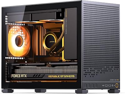 JONSBO D32 PRO Micro-ATX PC Case,High Compatibility Mini Desktop Case,A/B Mode for MB, Support MATX Back-Connect/BTF MB,365mm GPU/240AIO/163mm Air Cooler,ATX/SFX PSU, USB3.2 PC Gaming case,Black