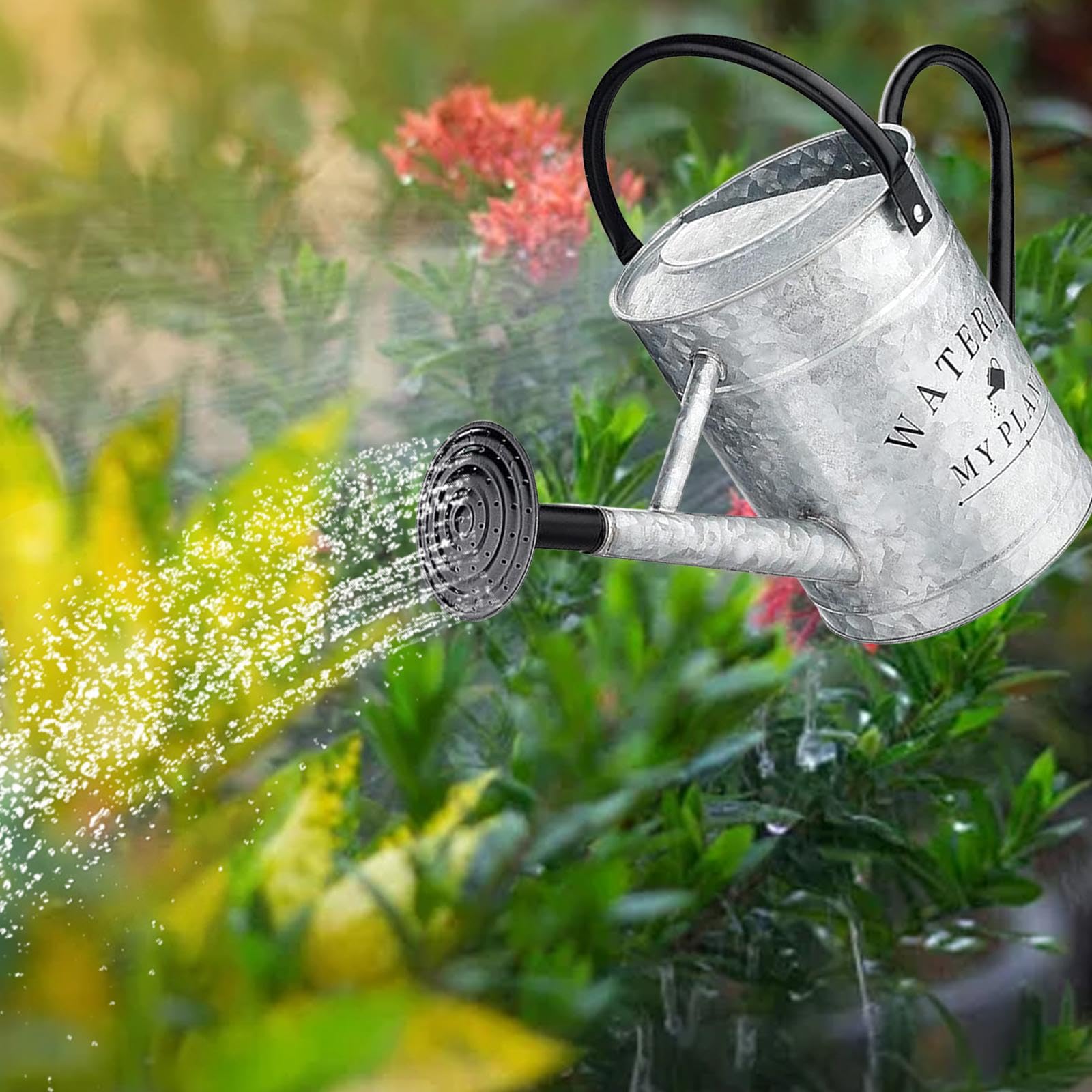 Regadera de Metal de 4 L para Jardín, Ideal para Patio, Césped Y Verduras.