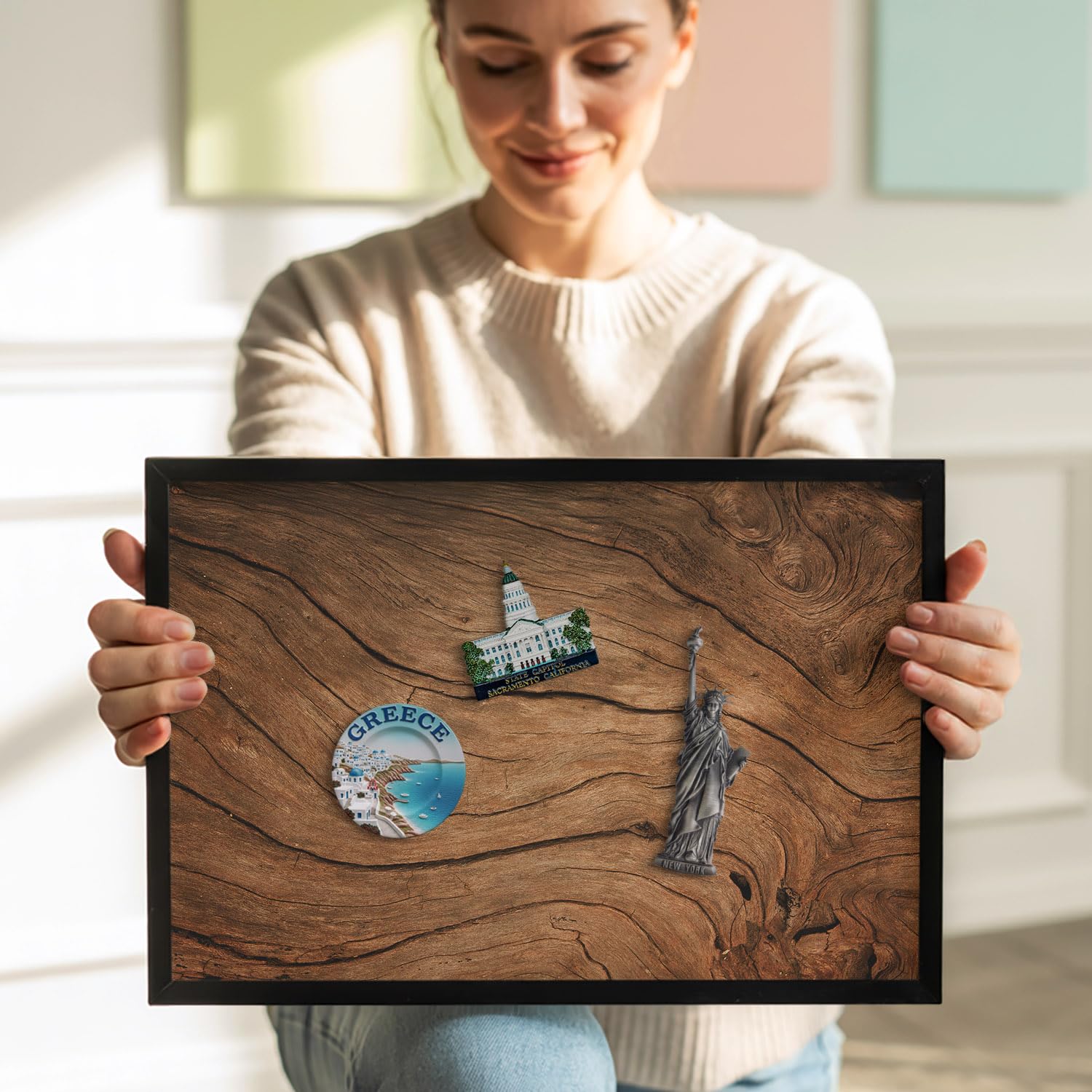Tulup Pizarra Magnética 80x60 cm Marco De Plástico – Tablero Organizador Y Decorativo De Pared Para Hogar, Oficina O Aula – Diseño Moderno Y Práctico