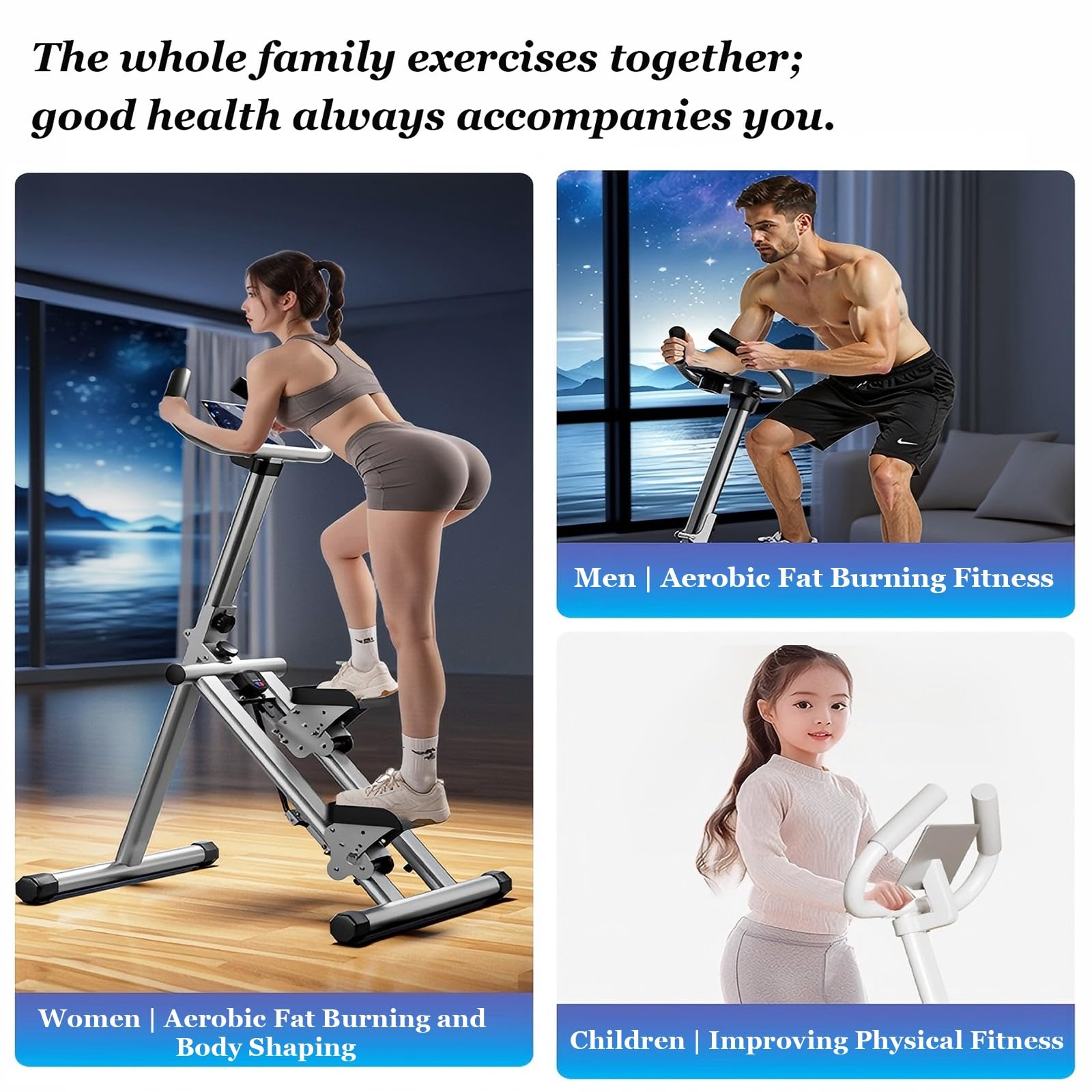 Esercizio Cardio A Casa,Stepper,Stepper Verticale Pieghevole,Con Intervallo Di Gradini Esteso,Per Allenamento Cardio Quotidiano,Per Allenamento Completo Del Corpo Titanium Gray